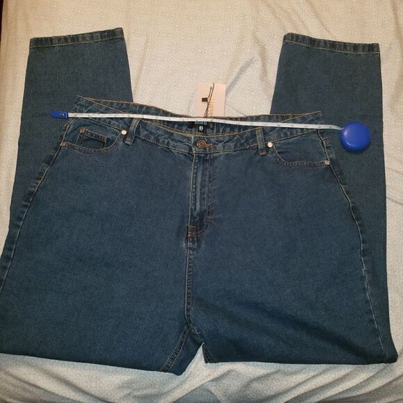 MISSGUIDED STRAIGHT LEG ELLA DENIM BLUEBJEAN SIZE 16 NWT - Picture 2 of 5